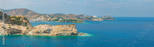 Ligaria beach panorama. Lygaria bay near to Agia Pelagia, Heraklion , Crete.