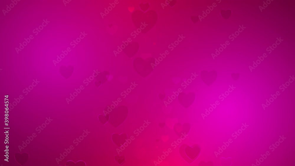 Pink hearts are flying up on Valentine's Day. Animation of movement of hearts on a red background. Pink hearts are flying up on Valentine's Day. Animation of movement of hearts on a red background.