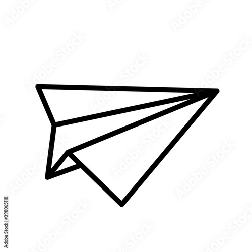paper airplane mail icon isolated. Email vector stock symbol eps10 on white background