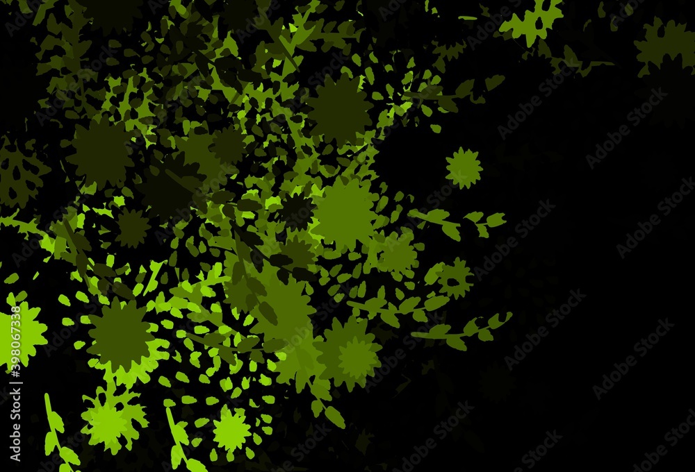Dark Green vector pattern with random forms.