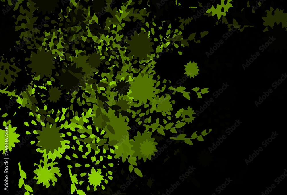 Dark Green vector pattern with random forms. Dark Green vector pattern with random forms.