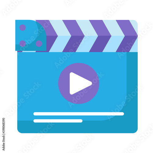 Cinema clapper board flat vector icon