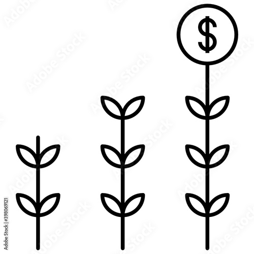 Wealth Growth Vector Icon Design, Financier and investors Symbol on White Background, Business Capitalism and Finance Sign, Seed Round Concept,