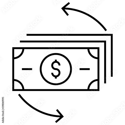Turnover Vector Icon Design, Financier and investors Symbol on White Background, Business Capitalism and Finance Sign, Cash Flow Concept,