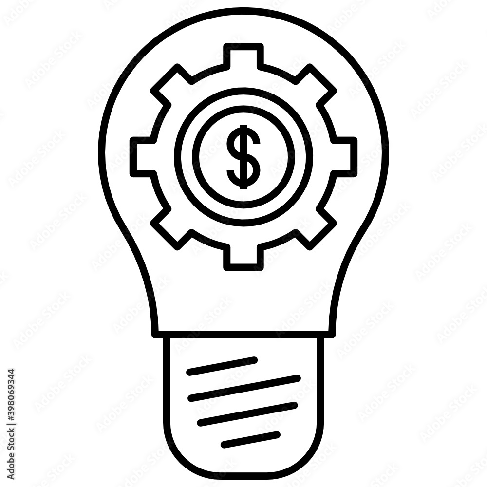 Investor entrepreneur Concept Vector Icon Design, Financier and investors Symbol on White Background, Business Capitalism and Finance Sign, Light Bulb inside Dollar and Cogwheel Sign Design Investor entrepreneur Concept Vector Icon Design, Financier and investors Symbol on White Background, Business Capitalism and Finance Sign, Light Bulb inside Dollar and Cogwheel Sign Design