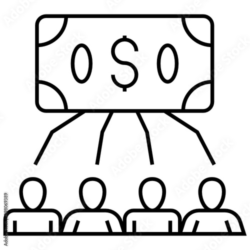 Crowdfunding Vector Icon Design, Financier and investors Symbol on White Background, Business Capitalism and Finance Sign, Mutual Funds Concept, 