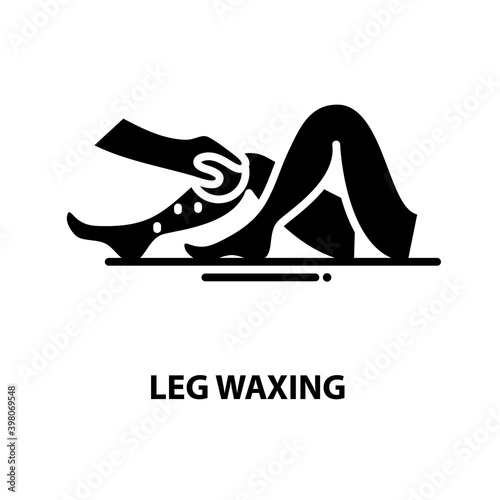 leg waxing icon, black vector sign with editable strokes, concept illustration