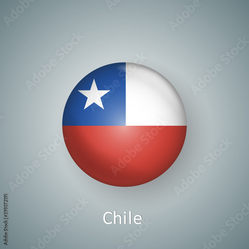 Free Download Chile flag icon circle 3d gradient isolated - GFXLoad