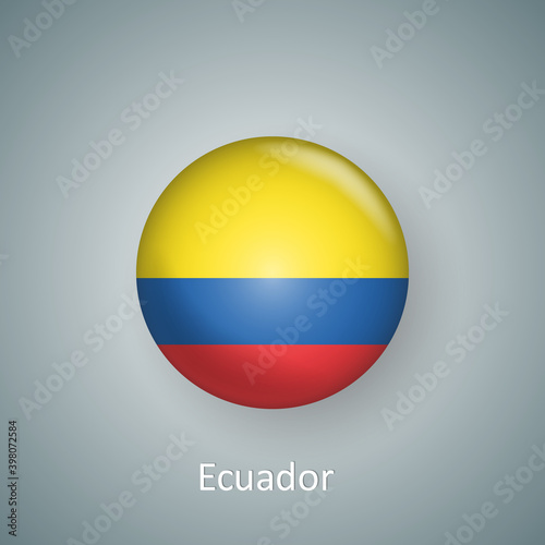 Free Download Ecuador flag icon circle 3d gradient isolated - GFXLoad