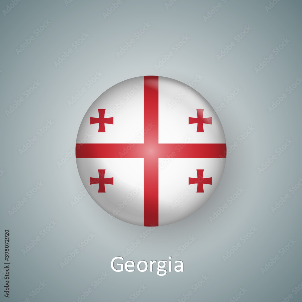 Georgia flag icon circle 3d gradient isolated
