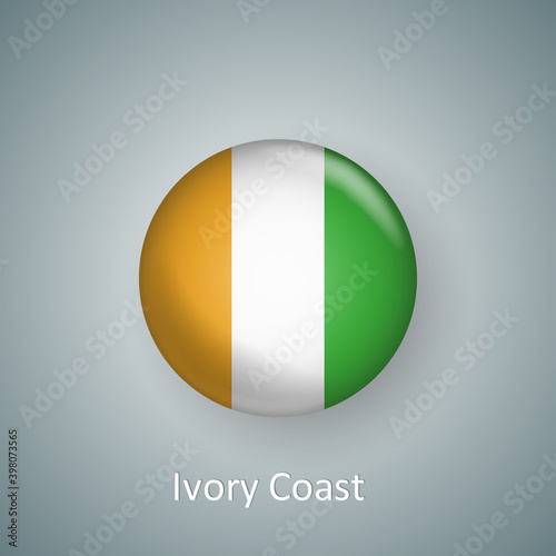 Ivory Coast flag icon circle 3d gradient isolated Free Download Ivory Coast flag icon circle 3d gradient isolated - GFXLoad