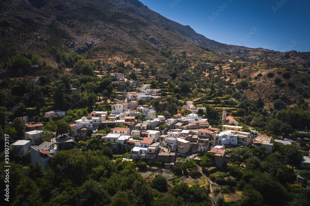 Akoumia Crete village aerial view