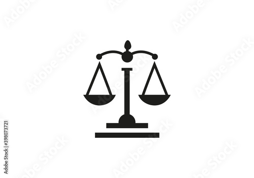 law balance sign logo design template. Law firm with Leaf logo vector