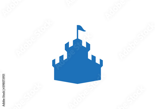 Castle logo template vector icon. Castel kingdom logo. 
