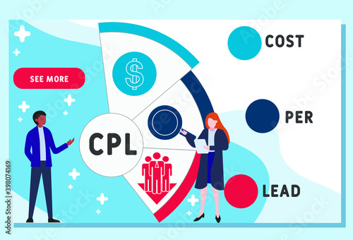 Vector website design template . CPL - Cost Per Lead. business concept background. illustration for website banner, marketing materials, business presentation, online advertising. 