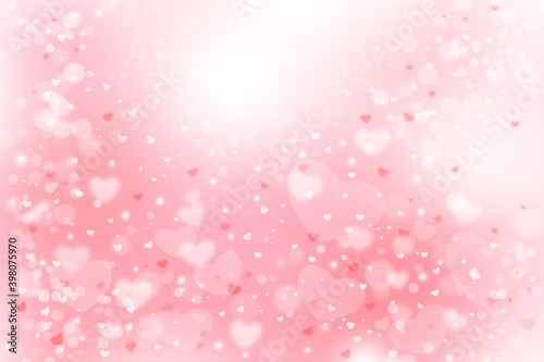 Pink abstract blurred background, bokeh.Festive heart background