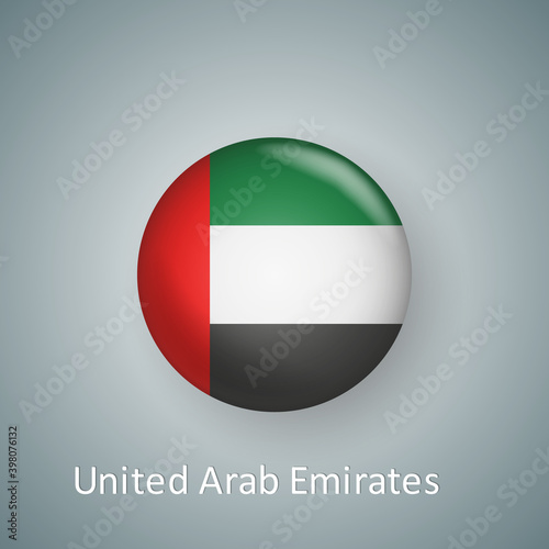 Free Download United Arab Emirates flag icon circle 3d gradient isolated - GFXLoad
