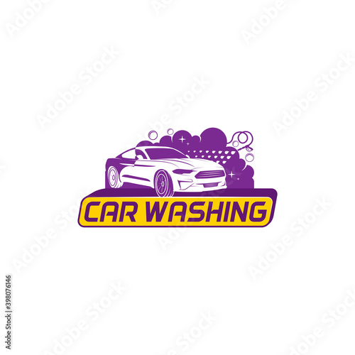 Car washing service, vector logo design