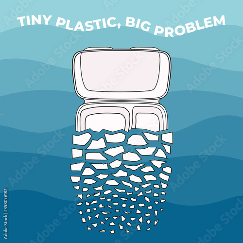 The plastic box breaks up into small pieces