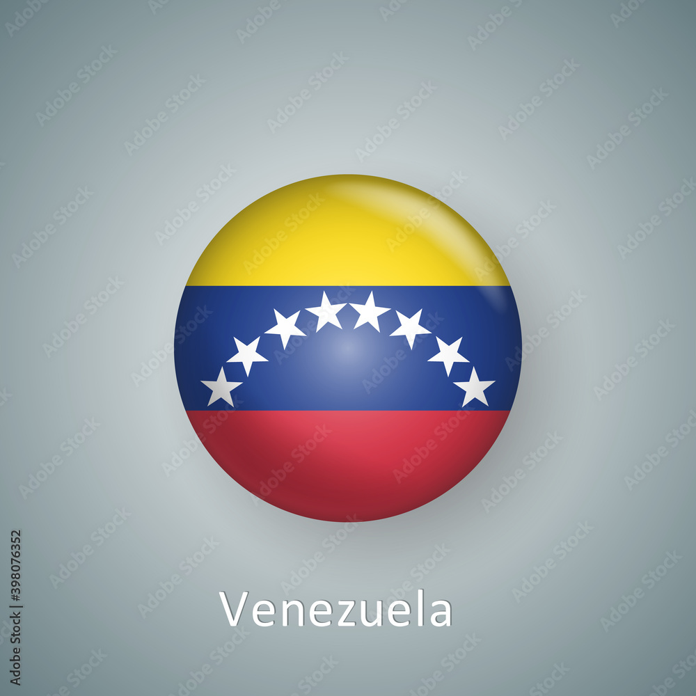 Venezuela flag icon circle 3d gradient isolated Venezuela flag icon circle 3d gradient isolated