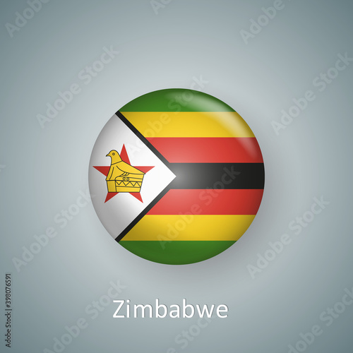 Free Download Zimbabwe flag icon circle 3d gradient isolated - GFXLoad