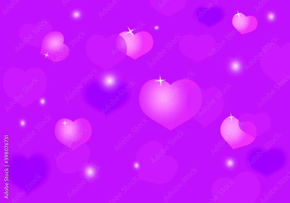 Valentine day. Abstract hearts on a lingonberry background.Vector illustration.