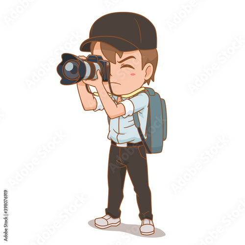 Cartoon character of photographer.