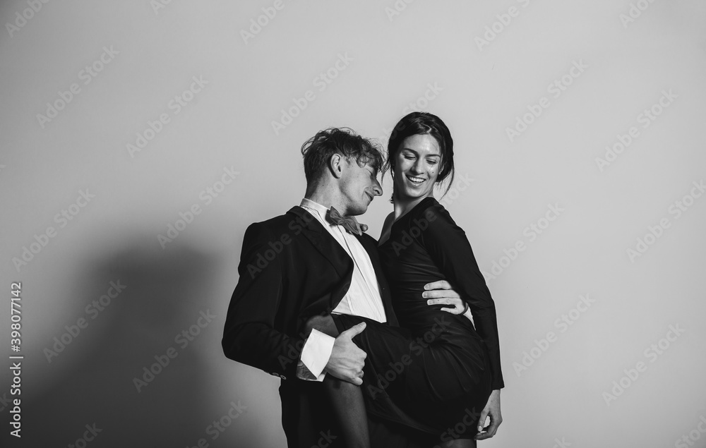 The lovely couple in love embracing The lovely couple in love embracing