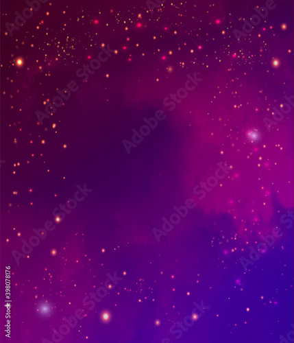 Space background with shining stars. Colorful cosmos.  Vector illustration.