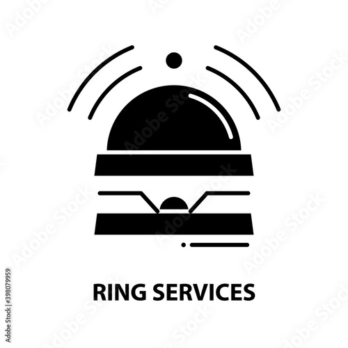 ring services icon, black vector sign with editable strokes, concept illustration