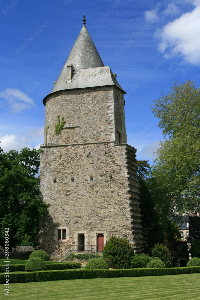 medieval tower of the castle of josselin in brittany (france)