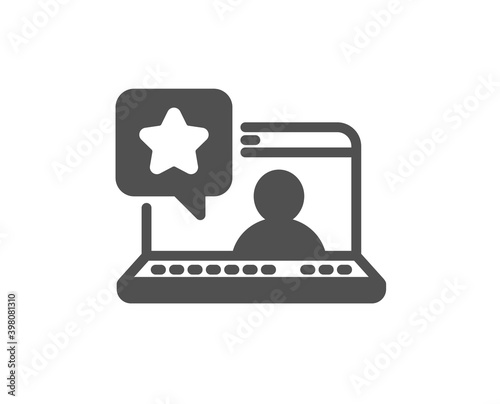 Online rating icon. Best ranking sign. Social network symbol. Quality design element. Flat style online rating icon. Editable stroke. Vector