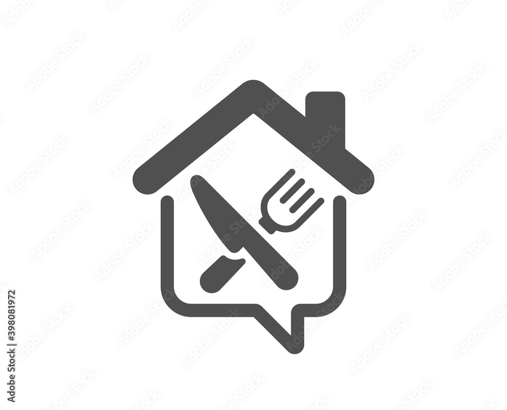 Food delivery icon. Meal order at home sign. House food deliver symbol. Quality design element. Flat style food delivery icon. Editable stroke. Vector Food delivery icon. Meal order at home sign. House food deliver symbol. Quality design element. Flat style food delivery icon. Editable stroke. Vector