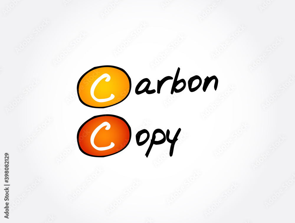 Fototapeta premium CC - Carbon Copy acronym, concept background