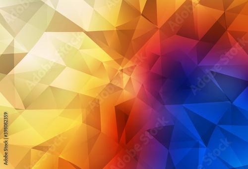 Light Blue, Yellow vector gradient triangles texture.