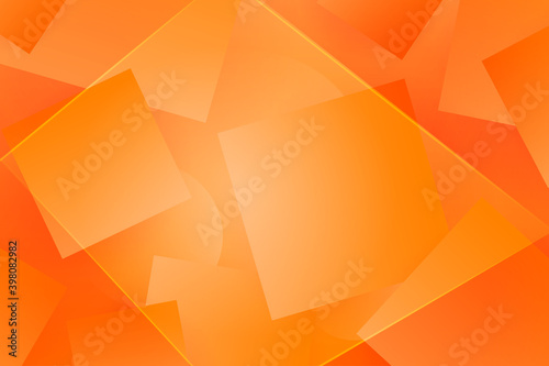 Abstract design with squares and circles  gradient yellow and orange colors
