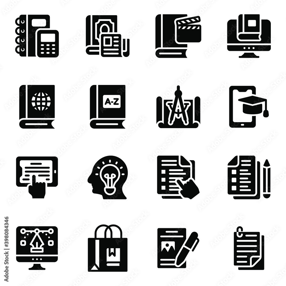 
Pack of Knowledge and Skills in Solid Icons
