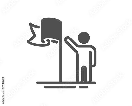 Leadership icon. Success flag sign. Winner symbol. Quality design element. Flat style leadership icon. Editable stroke. Vector