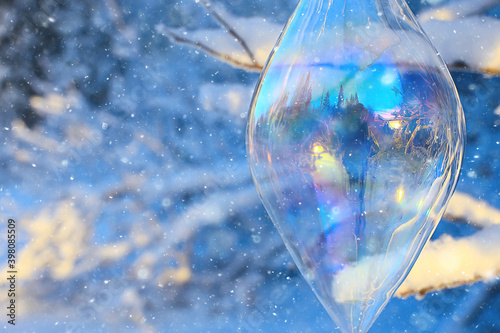 Wallpaper Mural glass christmas tree toy nature background, christmas card finland lapland decor landscape Torontodigital.ca