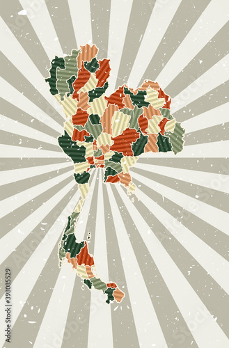 Obraz na plátne Thailand vintage map