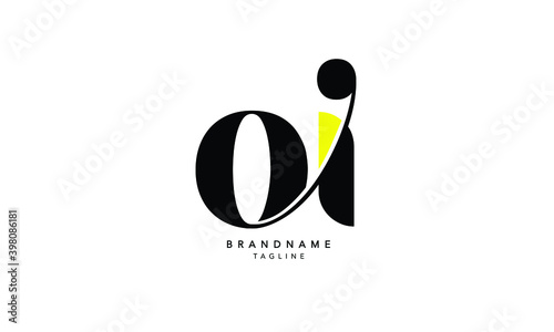 Alphabet letters Initials Monogram logo OI, IO, O and I