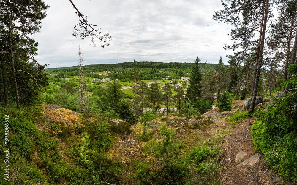 View from the mount Hiidenvuori in Karelia