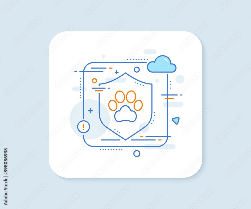 Dog paw line icon. Abstract vector button. Pets care sign. Animal step symbol. Dog paw line icon. Protect shield concept. Vector Dog paw line icon. Abstract vector button. Pets care sign. Animal step symbol. Dog paw line icon. Protect shield concept. Vector