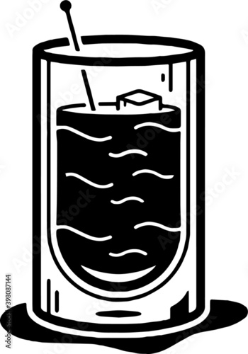 Highball Cocktail glass and ice