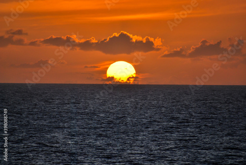Beautiful Sunset in The Caribbean Sea