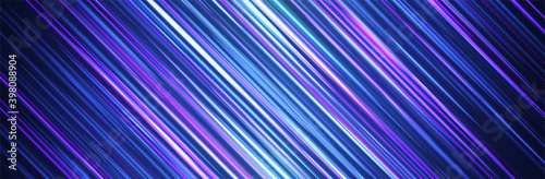Abstract line pattern background. Cyberpunk blue and pink colors. Futuristic wallpaper. Diagonal geometric texture. Inclined lines. Vector backdrop