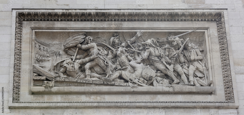  Triumphal arch on the Champs Elysees.Bas-relief 