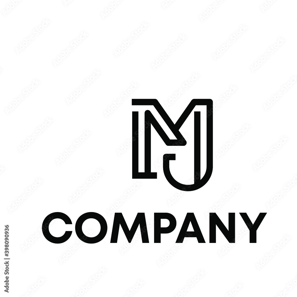 Abstract letter MJ logo Abstract letter MJ logo
