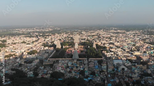 Amazing Arunachalesvara Temple standing in the middle of Thiruvannamalai city, India photo