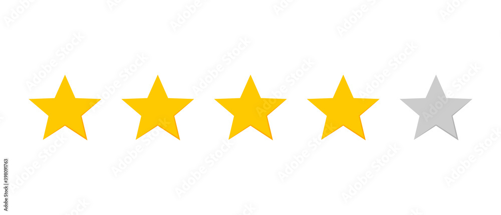 Five stars rating button vector illustration Five stars rating button vector illustration